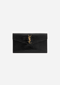 SAINT LAURENT UPTOWN POUCH IN GRAINED GLOSSY CROCODILE LEATHER