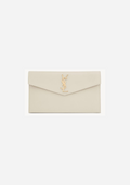 SAINT LAURENT UPTOWN POUCH IN GRAINED GRAIN DE POUDRE LEATHER VINTAGE WHITE