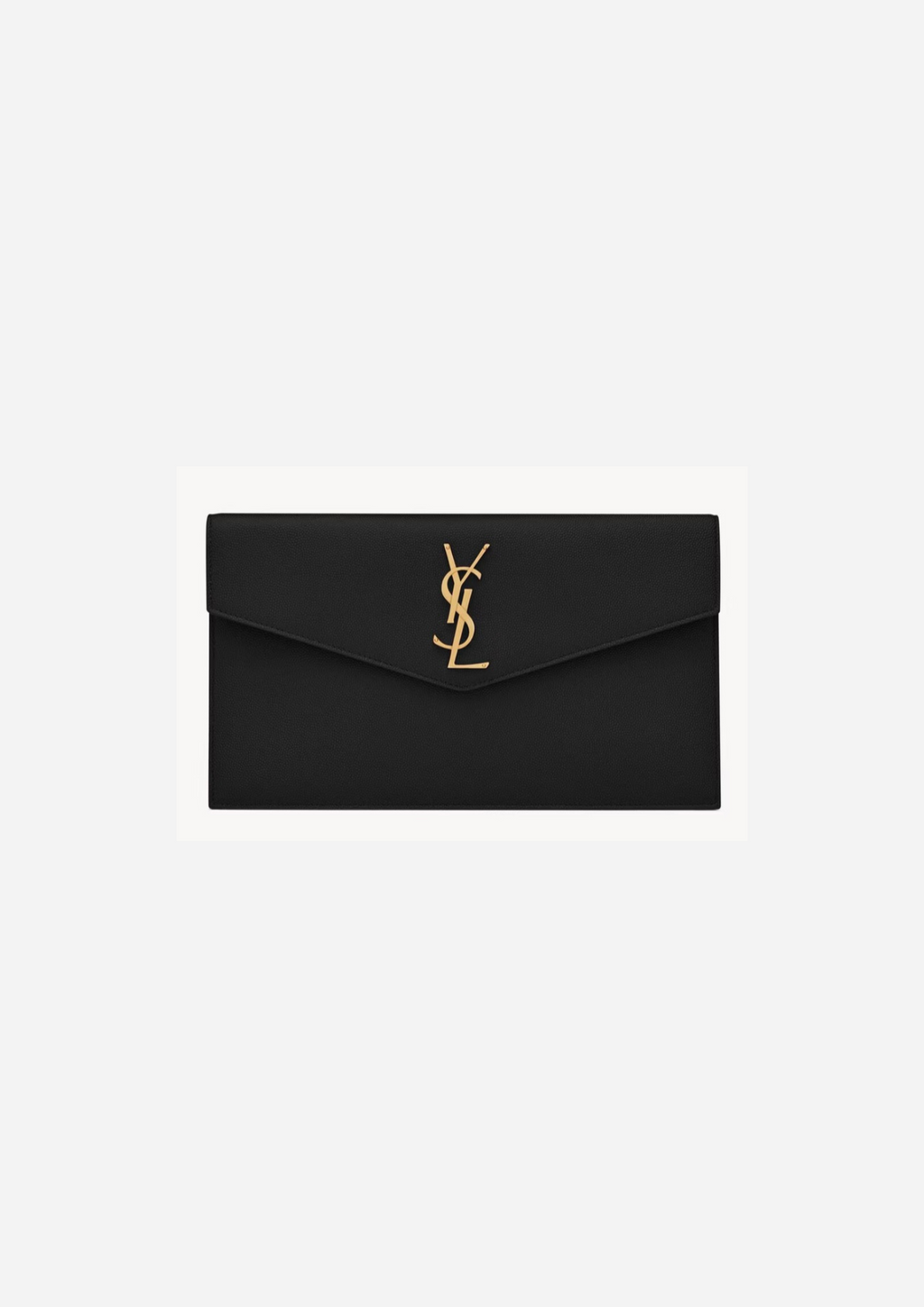 SAINT LAURENT POCHETTE UPTOWN IN PELLE GOFFRATA GRAIN DE POUDRE BLACK