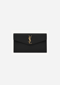 SAINT LAURENT POCHETTE UPTOWN IN PELLE GOFFRATA GRAIN DE POUDRE BLACK