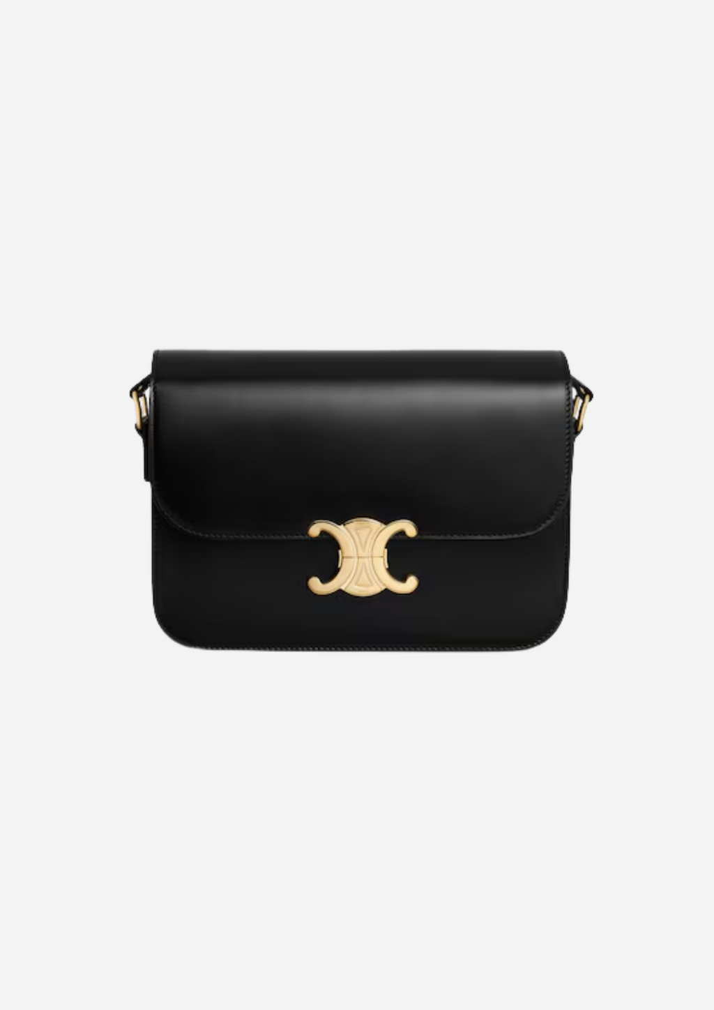 CELINE BORSA TRIOMPHE CLASSIQUE IN PELLE DI VITELLO LUCIDA NERA