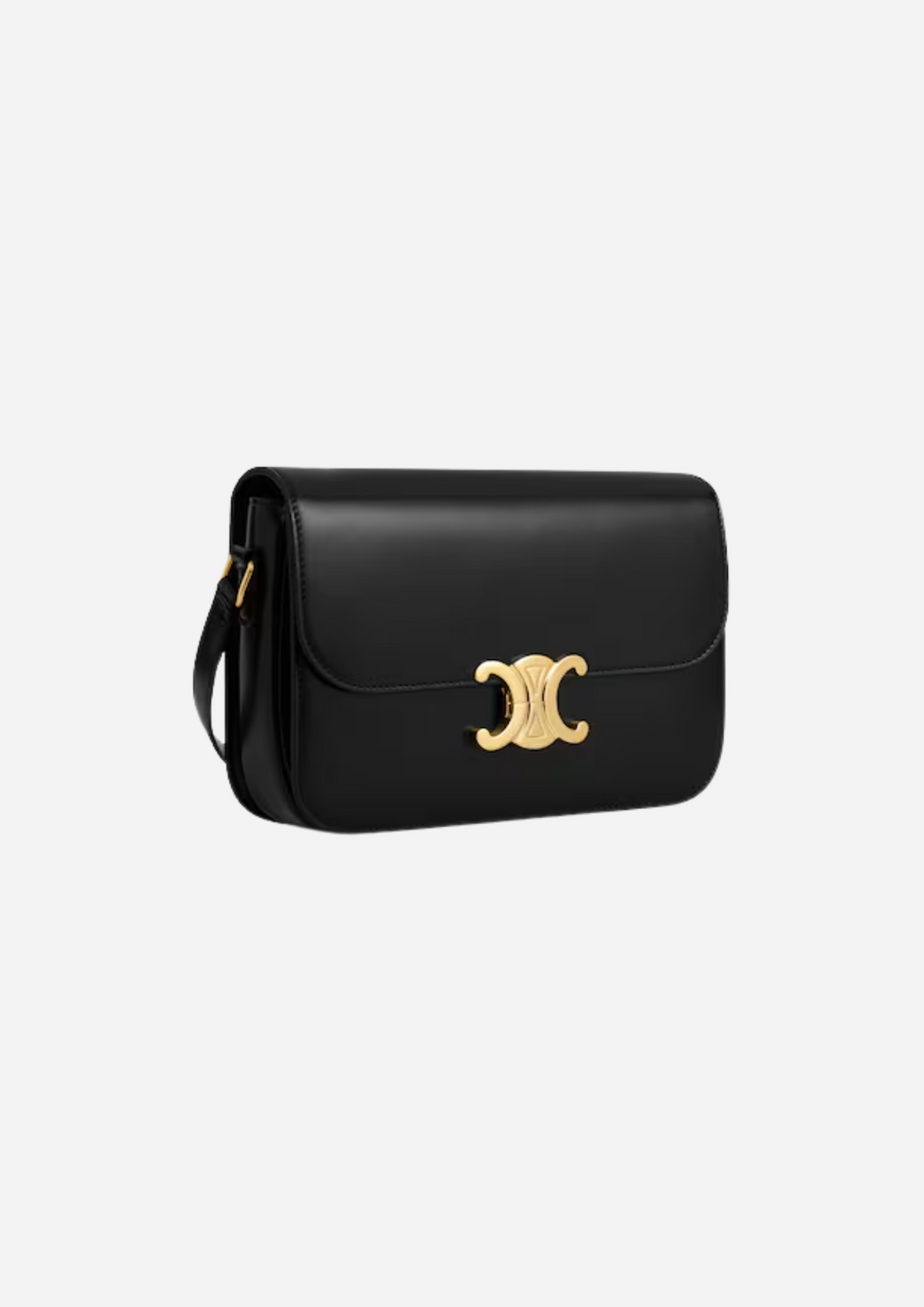 CELINE BORSA TRIOMPHE CLASSIQUE IN PELLE DI VITELLO LUCIDA NERA