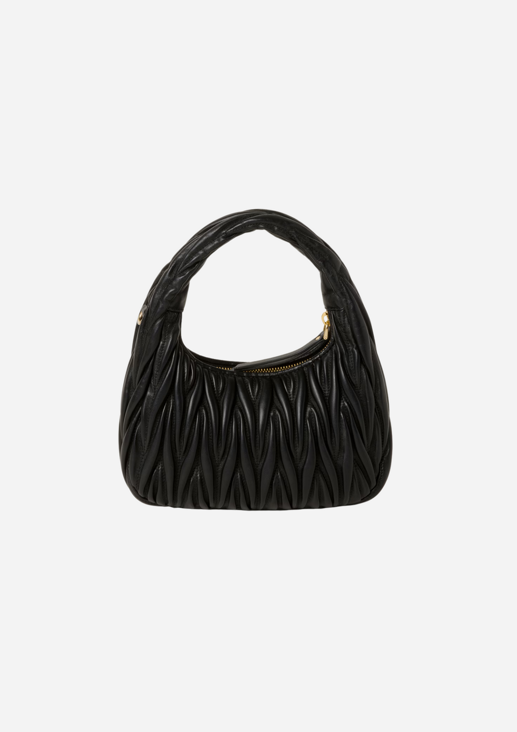 MIU MIU HOBO WANDER SMALL NAPPA QUILTED BLACK