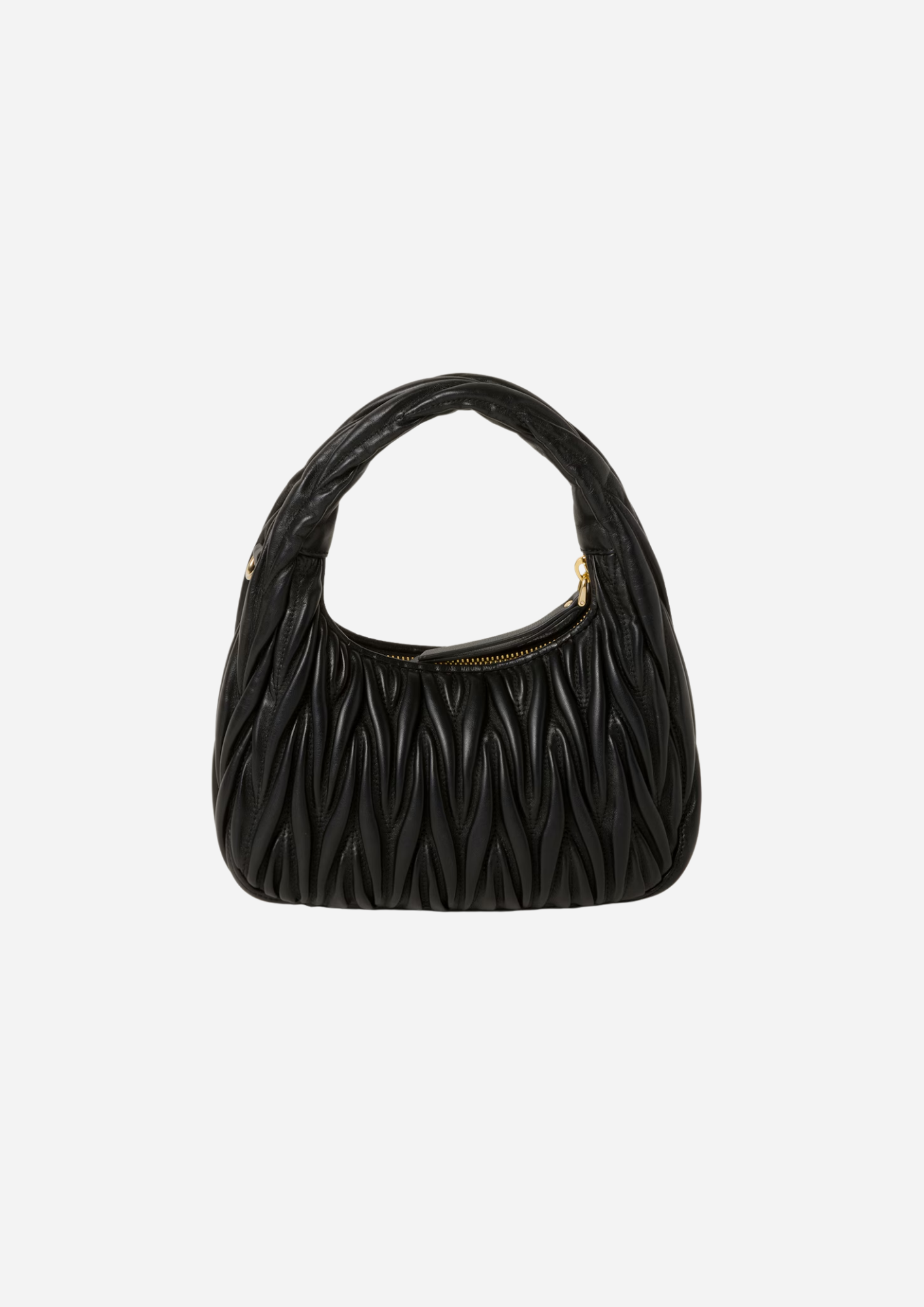 MIU MIU HOBO WANDER SMALL NAPPA QUILTED BLACK