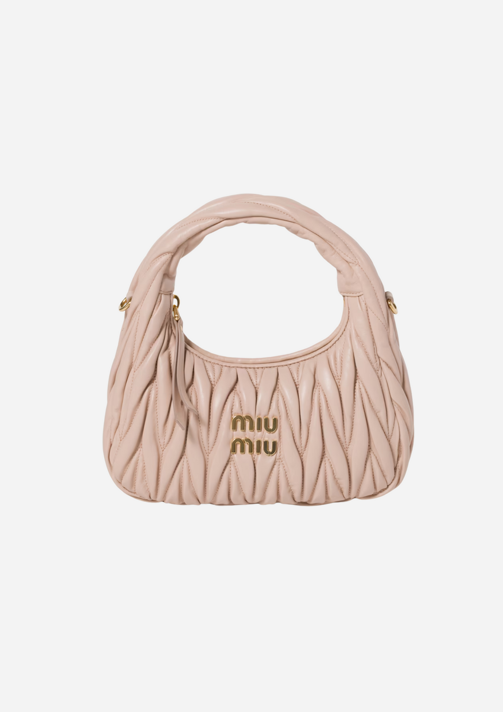 MIU MIU HOBO WANDER KLEIN NAPPA MATELASSÉ ROSÉ
