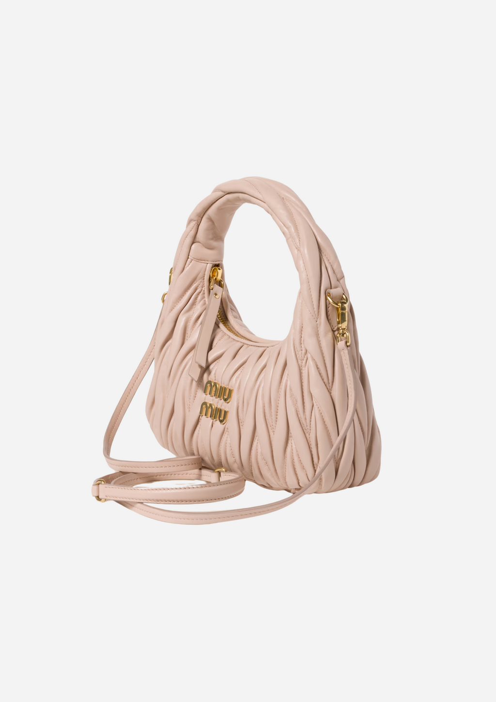 MIU MIU HOBO WANDER KLEIN NAPPA MATELASSÉ ROSÉ