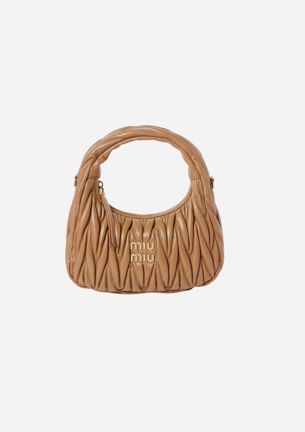 MIU MIU HOBO WANDER KLEIN NAPPA MATELASSÉ KARAMELL