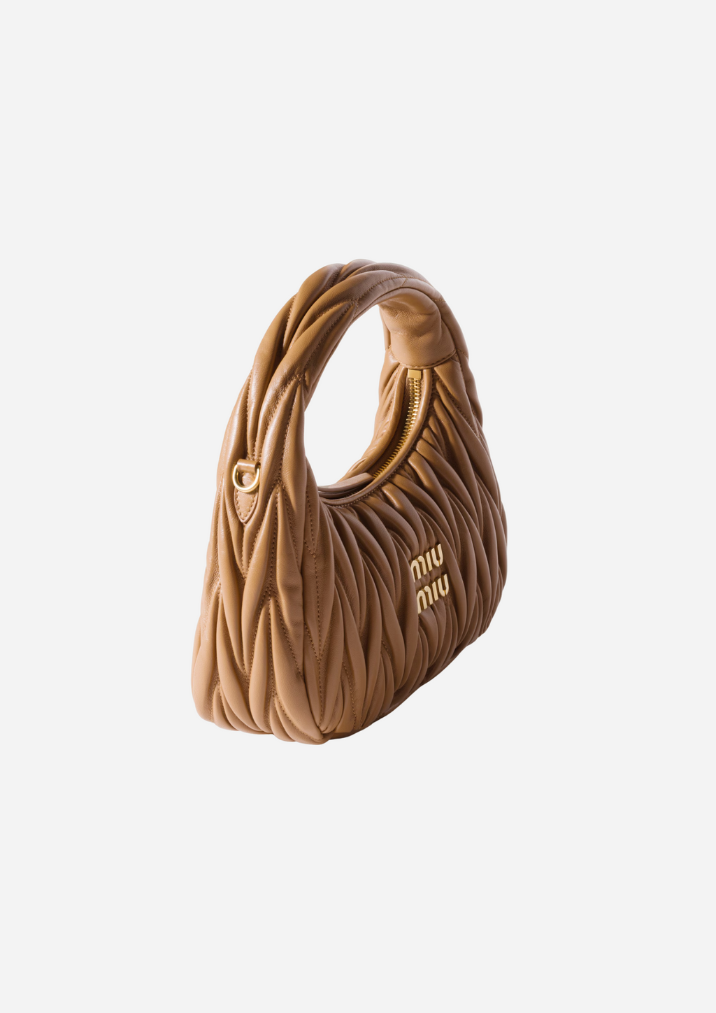 MIU MIU HOBO WANDER KLEIN NAPPA MATELASSÉ KARAMELL