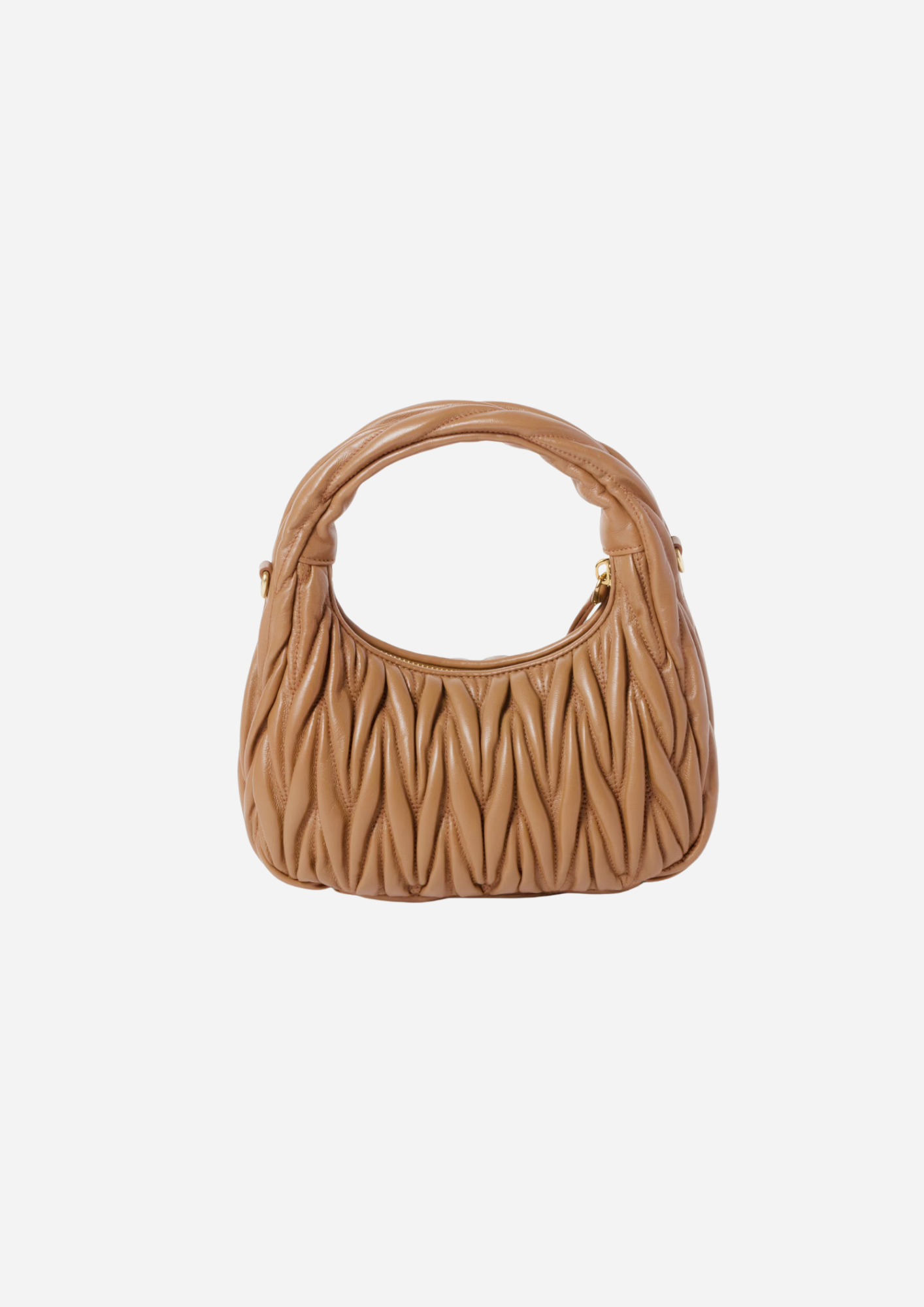 MIU MIU HOBO WANDER KLEIN NAPPA MATELASSÉ KARAMELL
