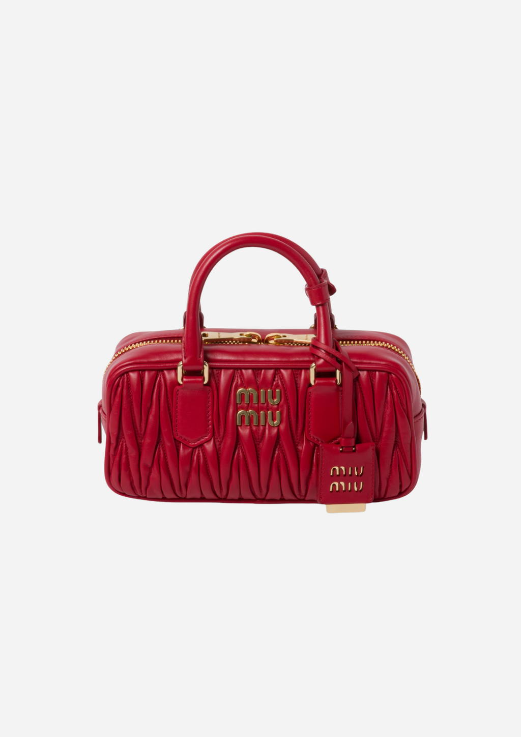 MIU MIU BORSA ARCADIE AUS NAPPA MATELASSÉ REGULAR ROT