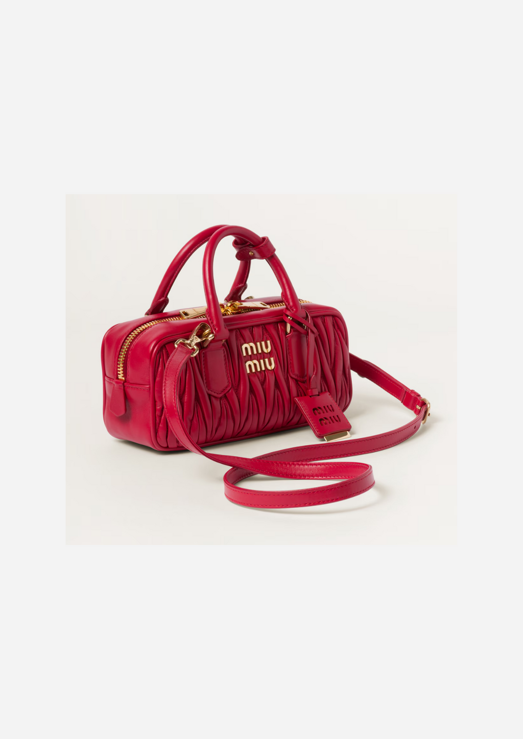 MIU MIU BORSA ARCADIE AUS NAPPA MATELASSÉ REGULAR ROT