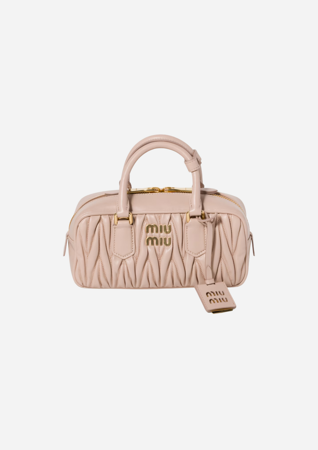 MIU MIU BORSA ARCADIE AUS NAPPA MATELASSÉ REGULAR ROSÉ
