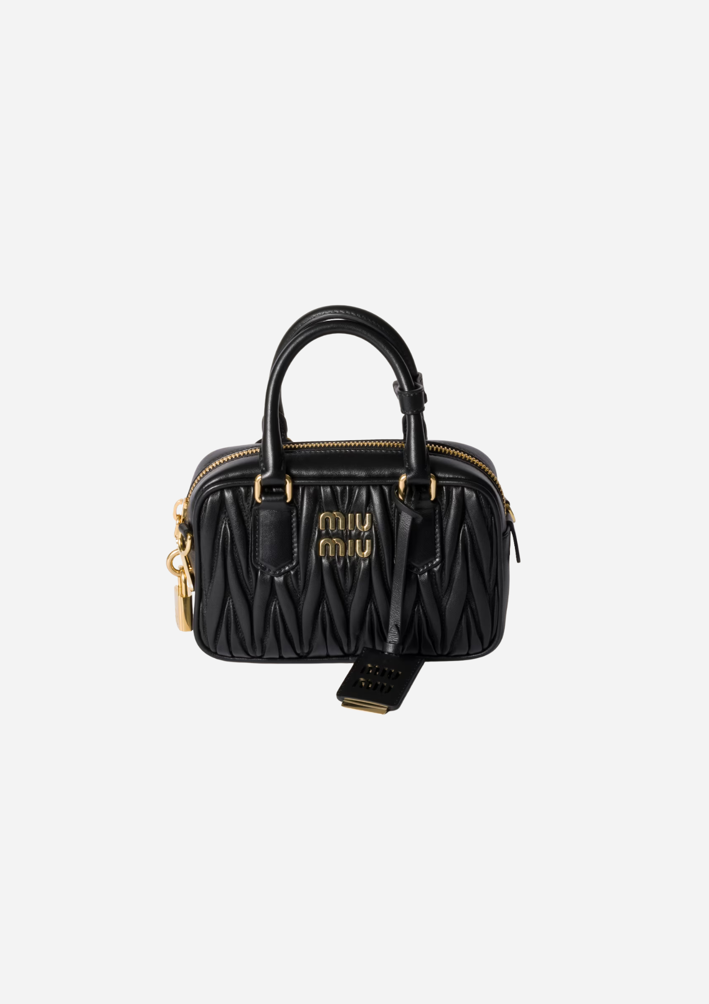 MIU MIU BORSA ARCADIE AUS NAPPA MATELASSÉ KLEIN SCHWARZ