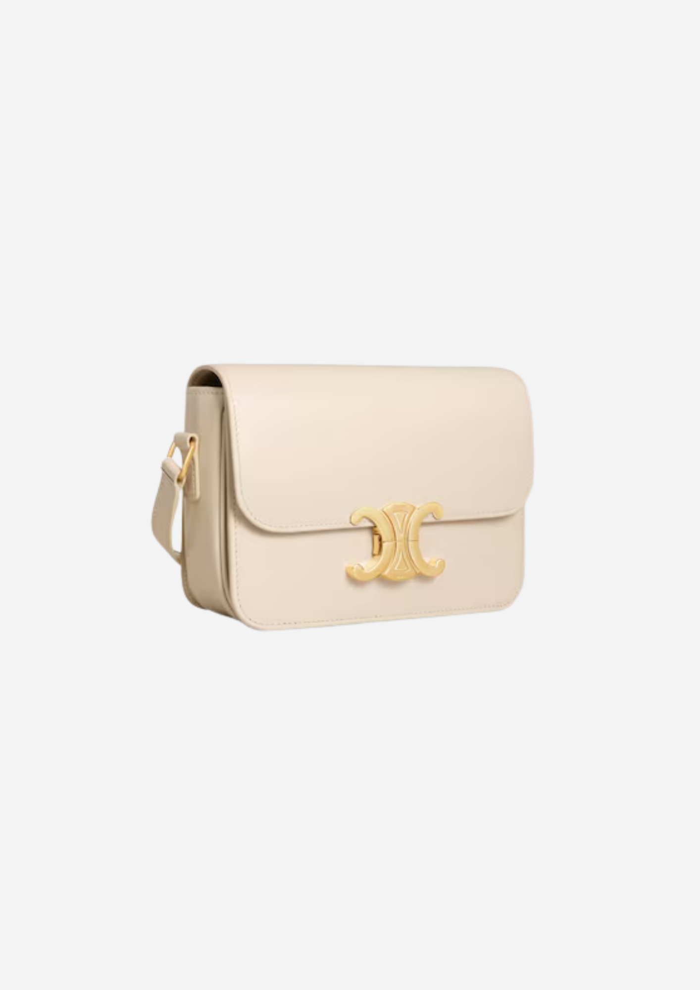 CELINE BORSA TEEN TRIOMPHE IN PELLE DI VITELLO LUCIDA BEIGE