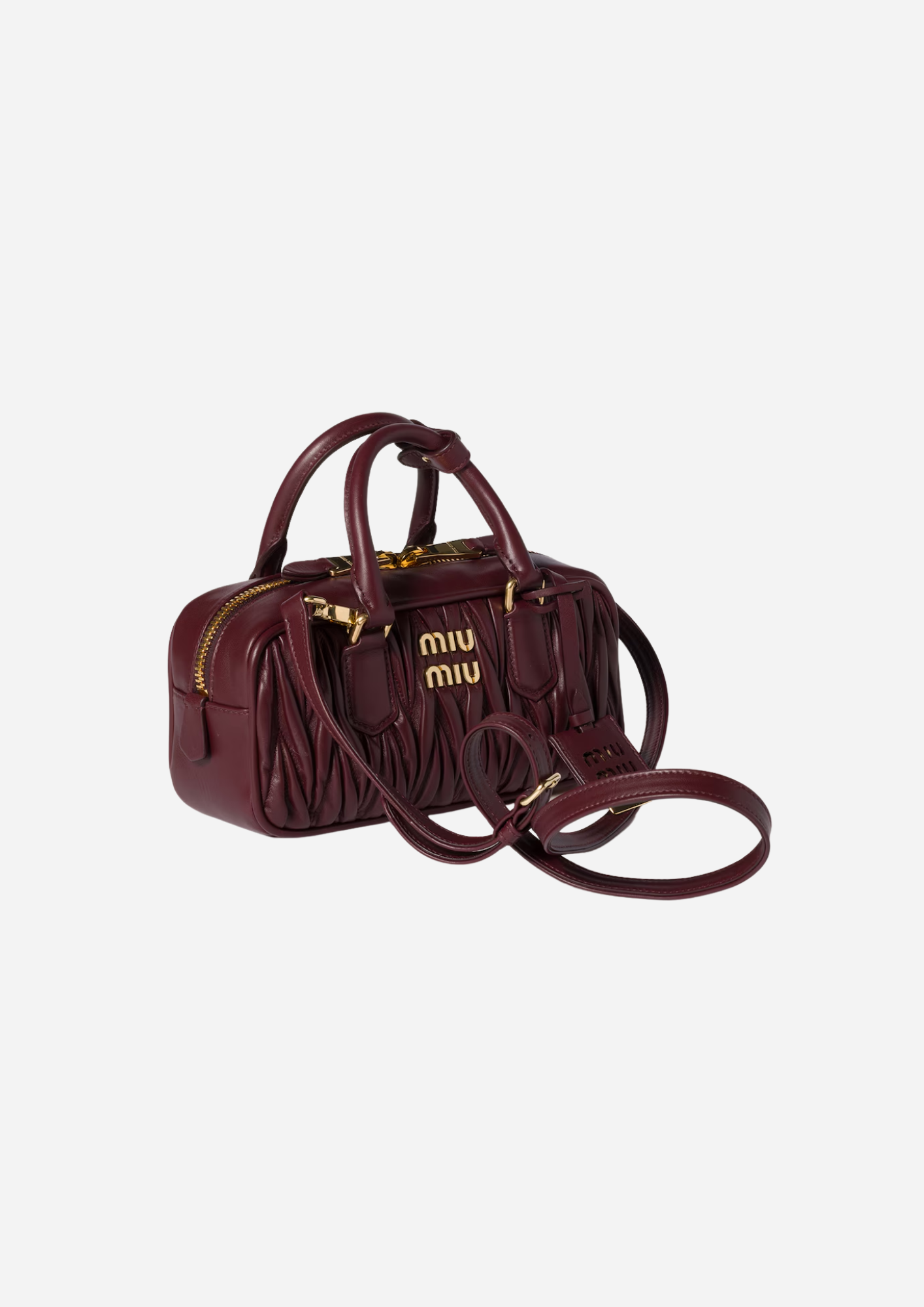 MIU MIU BORSA ARCADIE AUS NAPPA MATELASSÉ REGULAR BORDEAUX