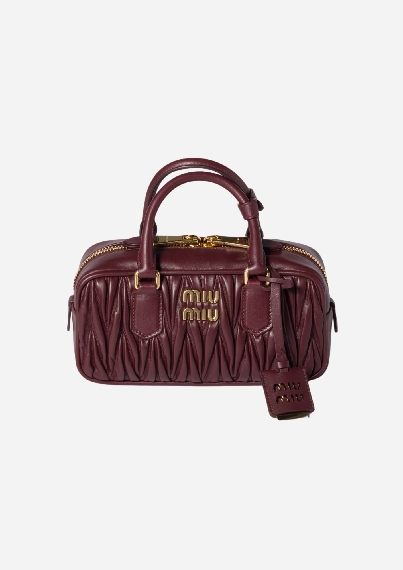 MIU MIU BORSA ARCADIE AUS NAPPA MATELASSÉ REGULAR BORDEAUX