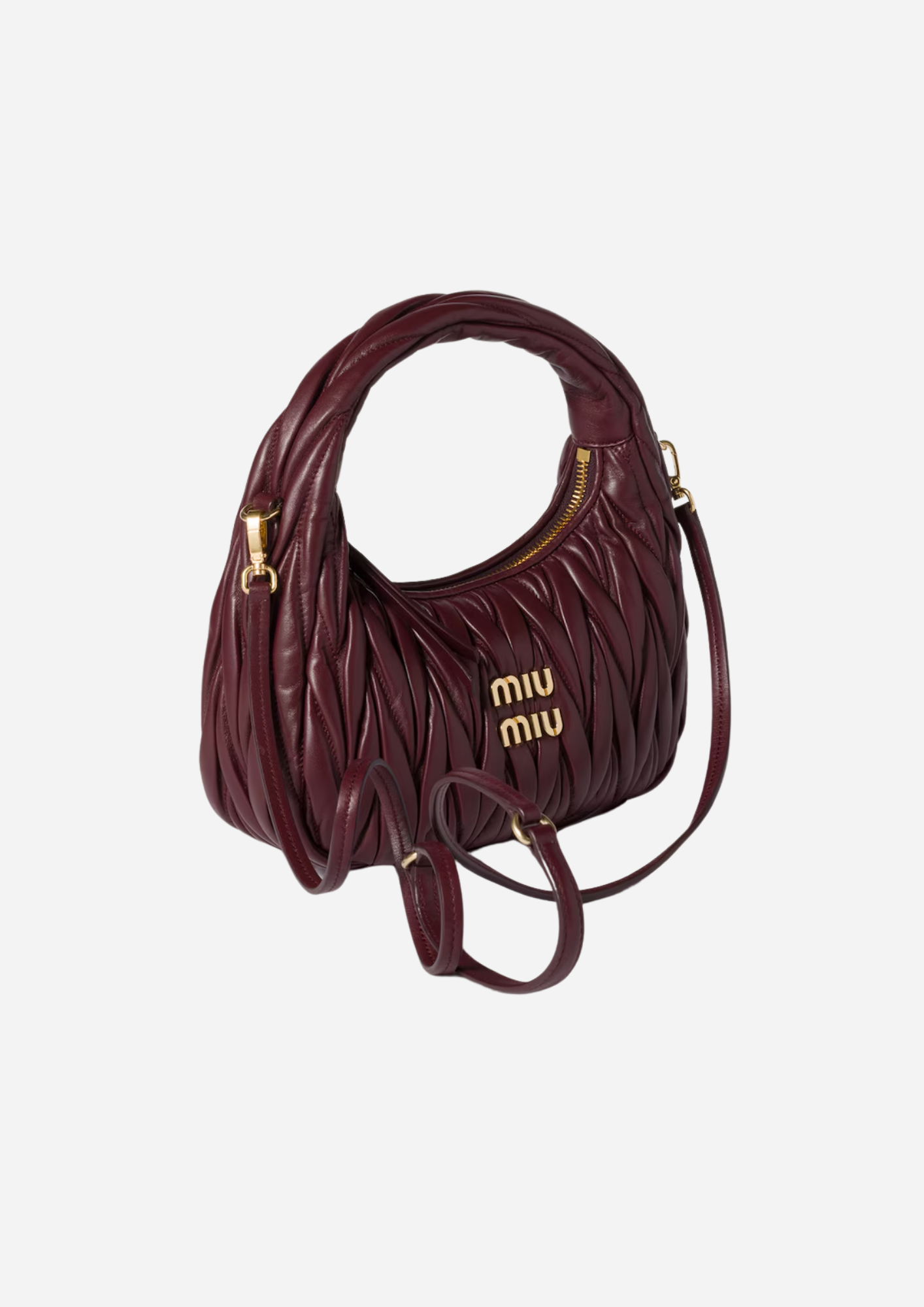 MIU MIU HOBO WANDER KLEIN NAPPA MATELASSÉ BORDEAUX