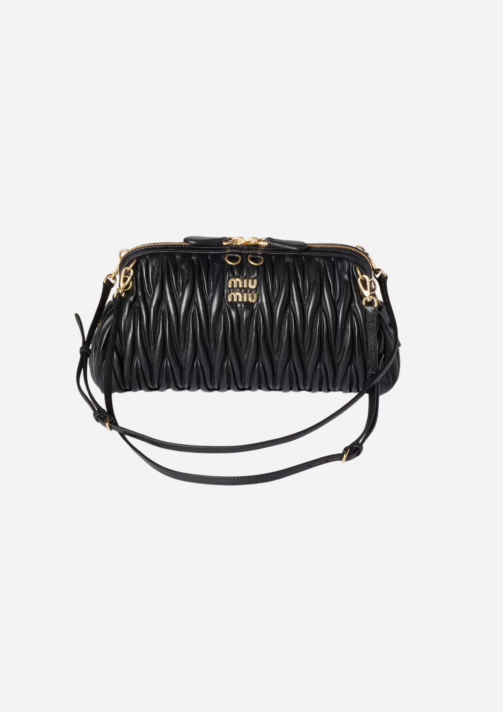 MIU MIU POCHETTE AUS NAPPA MATELASSÉ SCHWARZ
