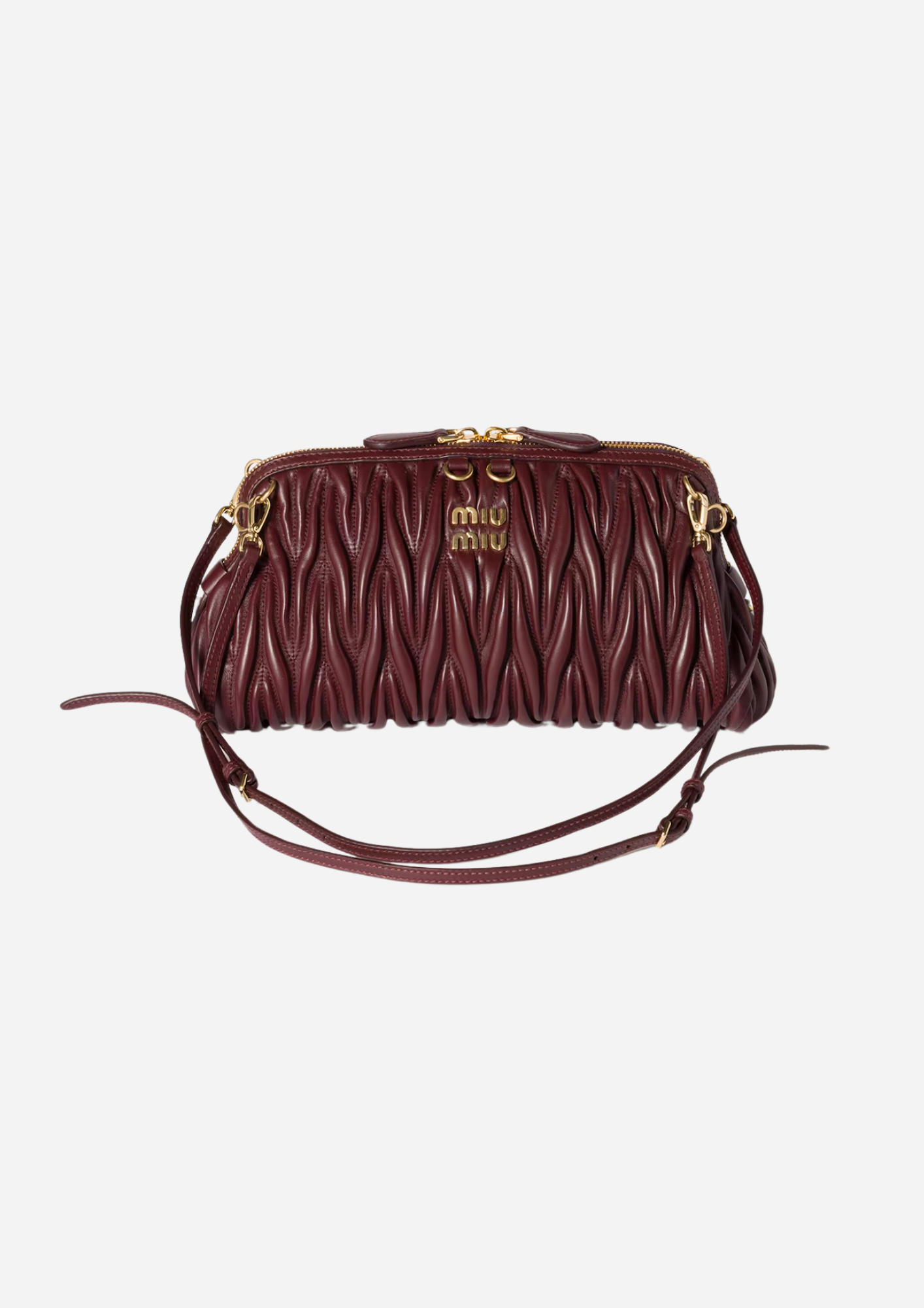 MIU MIU POCHETTE AUS NAPPA MATELASSÉ BORDEAUX