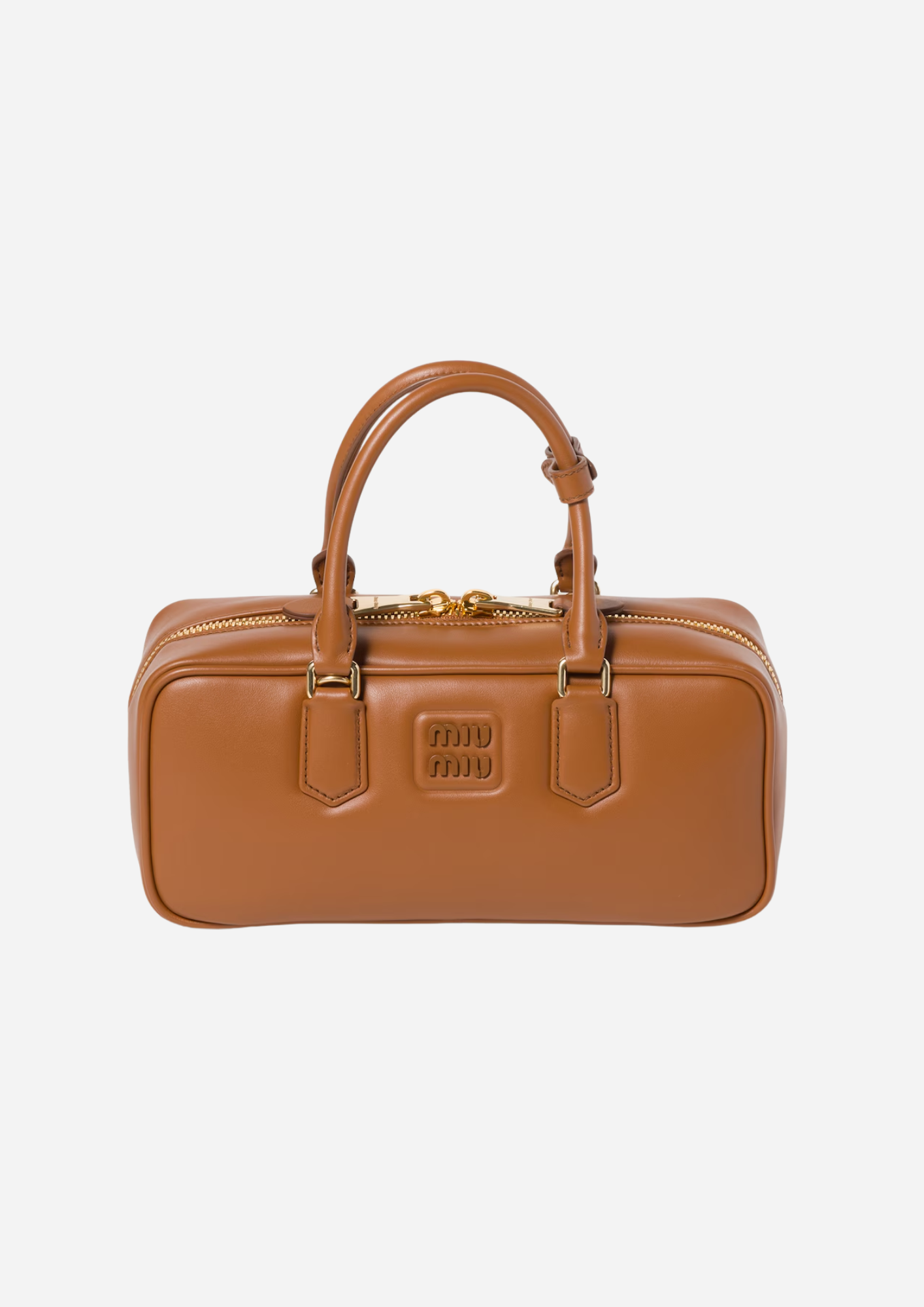 MIU MIU BORSA ARCADIE GRANDE EN CUIR COGNAC