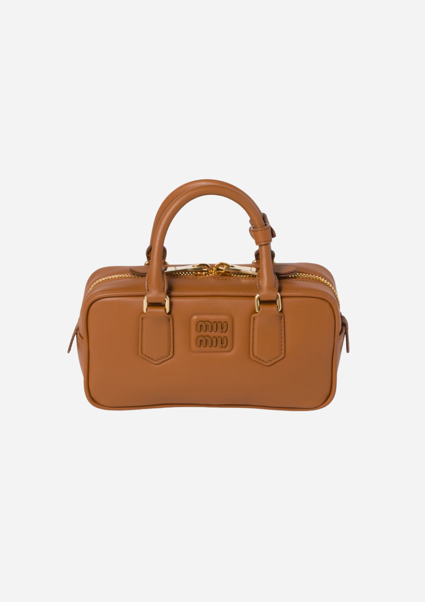 MIU MIU BORSA ARCADIE REGULAR IN PELLE COGNAC