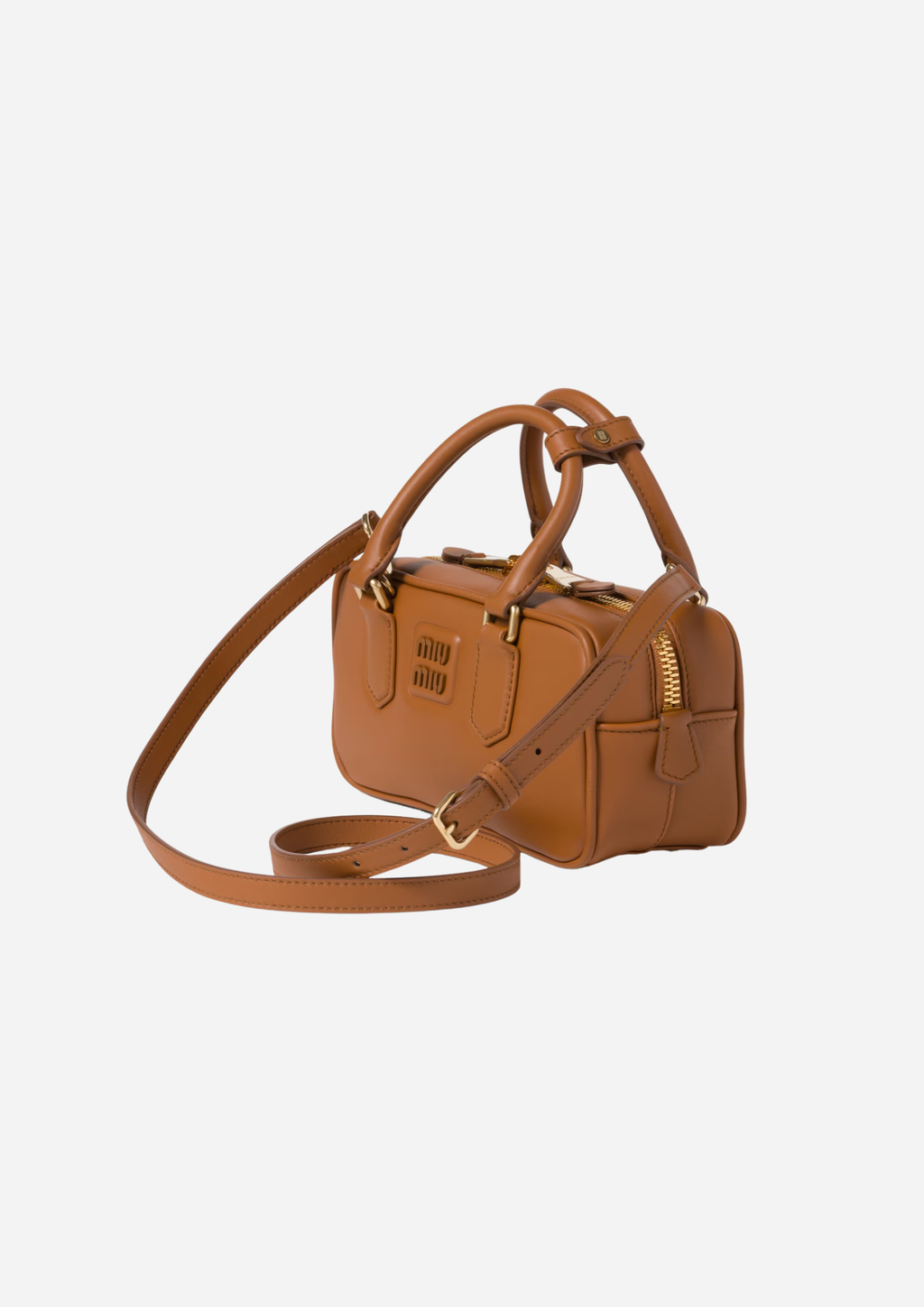 MIU MIU BORSA ARCADIE REGULAR IN PELLE COGNAC