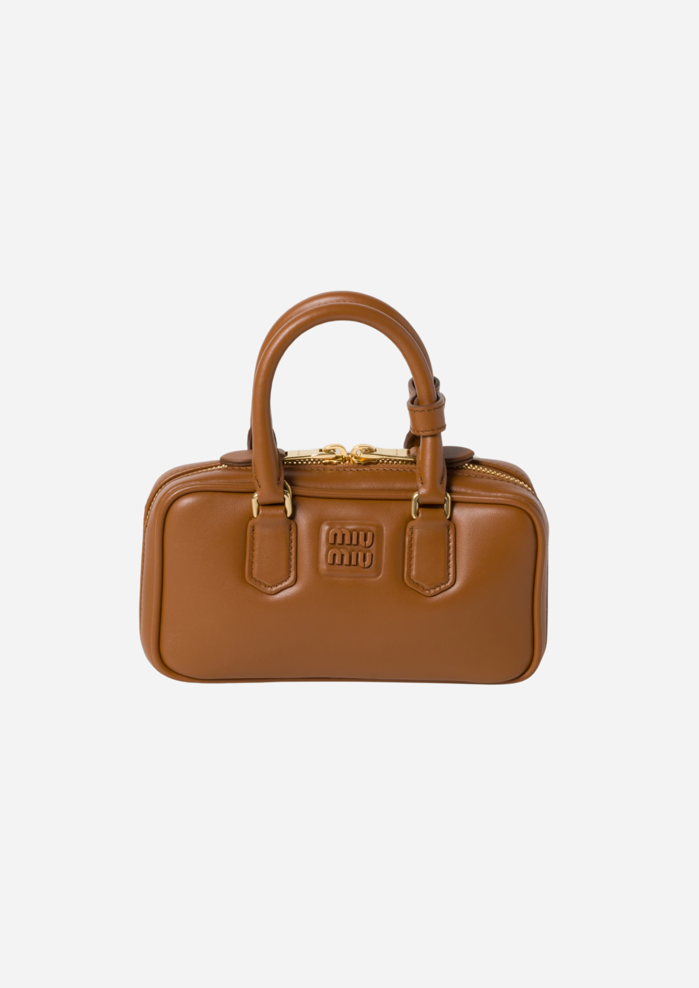 MIU MIU ARCADIE MINI BAG IN COGNAC LEATHER