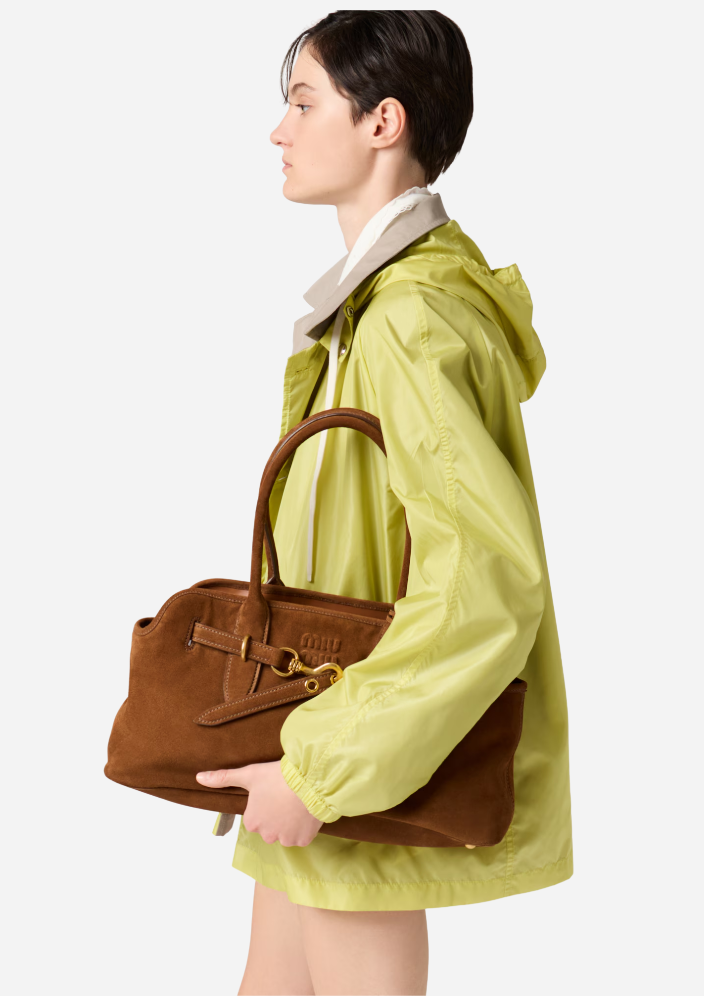 MIU MIU BORSA AVENTURE IN PELLE SCAMOSCIATA ROVERE