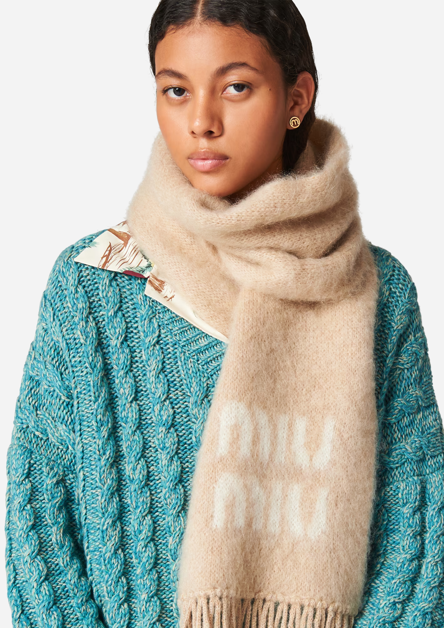 MIU MIU SCHAL AUS NATÜRLICHER WOLLE UND MOHAIR
