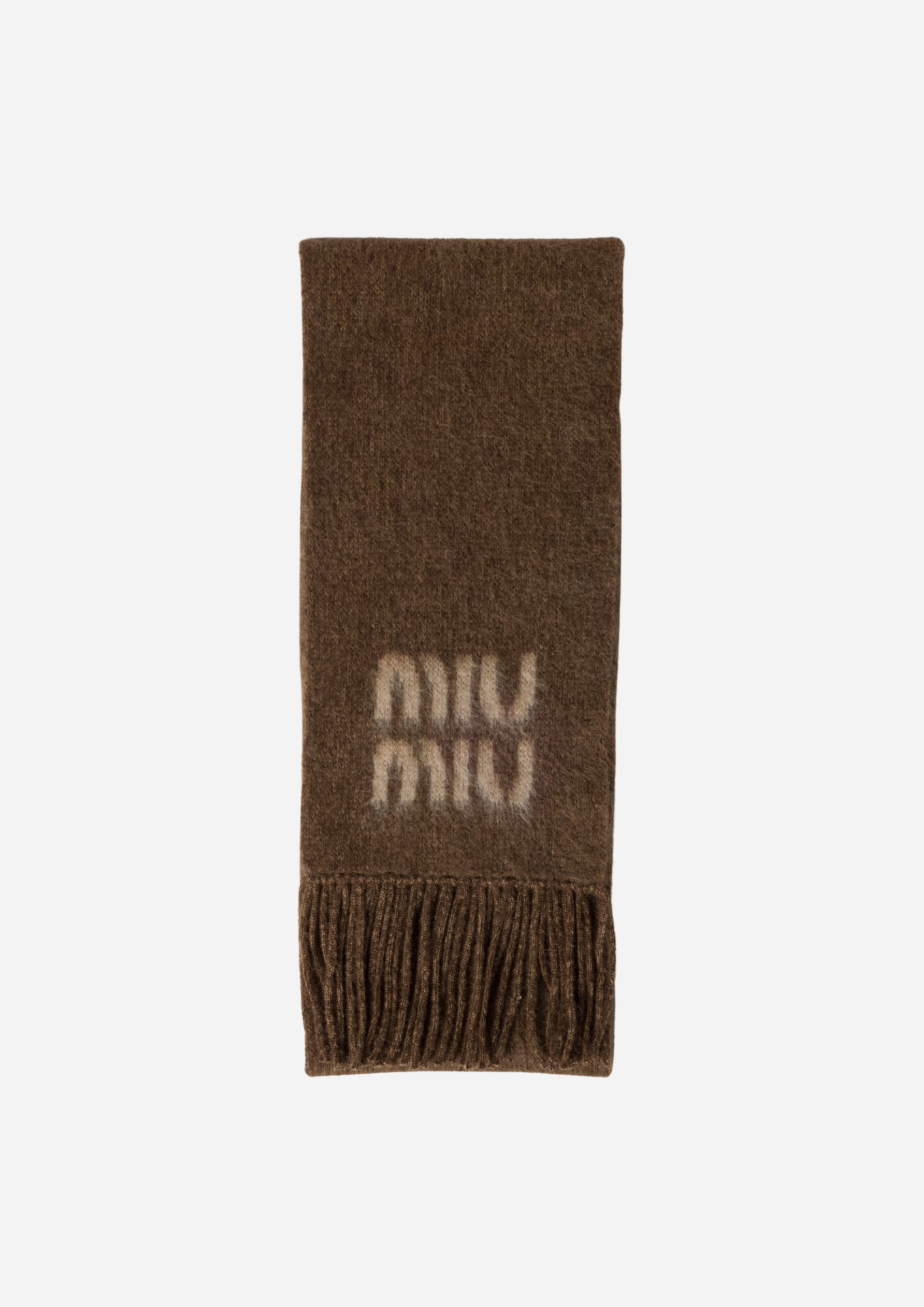 MIU MIU SCIARPA IN LANA E MOHAIR TABACCO