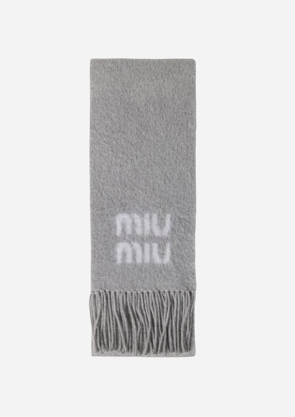 MIU MIU ÉCHARPE EN LAINE ET MOHAIR GRIS