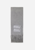MIU MIU ÉCHARPE EN LAINE ET MOHAIR GRIS