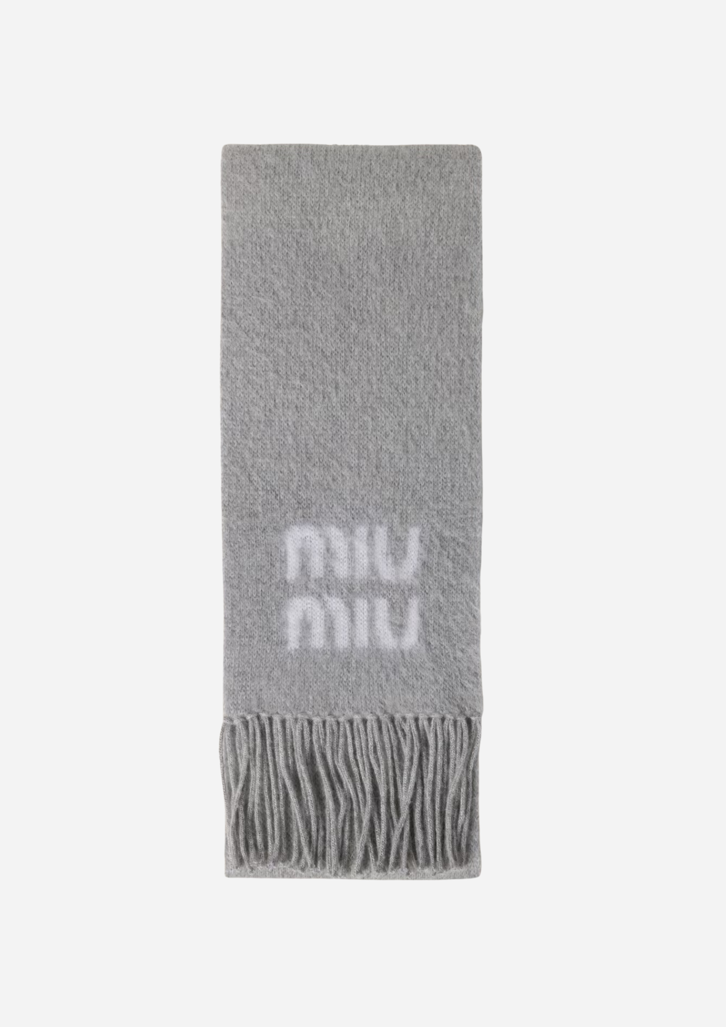 MIU MIU ÉCHARPE EN LAINE ET MOHAIR GRIS