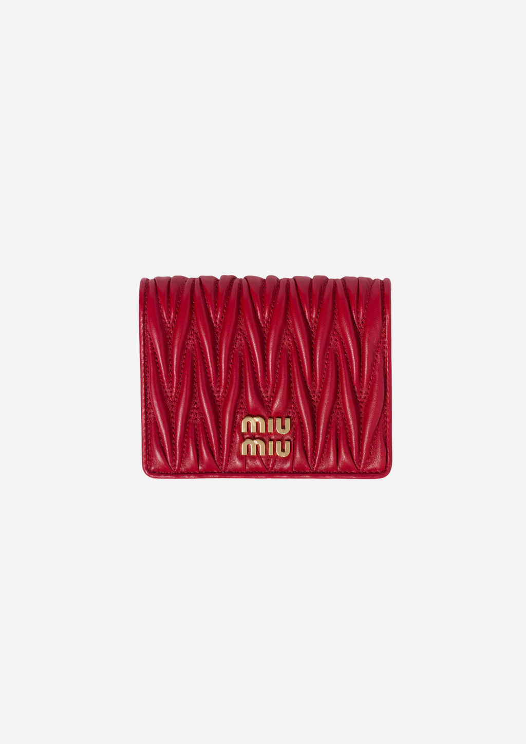 MIU MIU KLEINES PORTEMONNAIE AUS MATELASSÉ NAPPA IN ROT