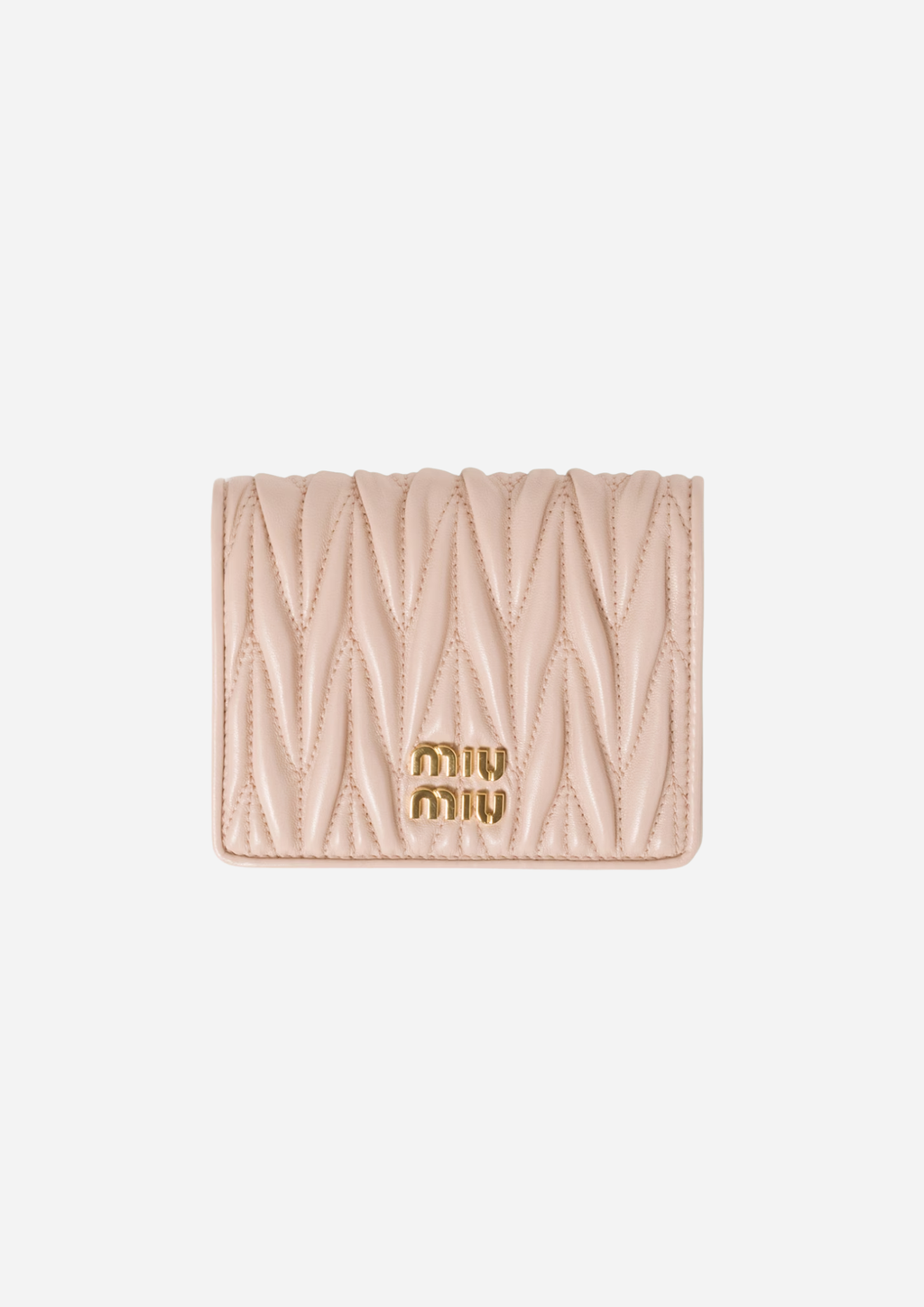 MIU MIU KLEINES PORTEMONNAIE AUS MATELASSÉ NAPPA IN ROSÉ
