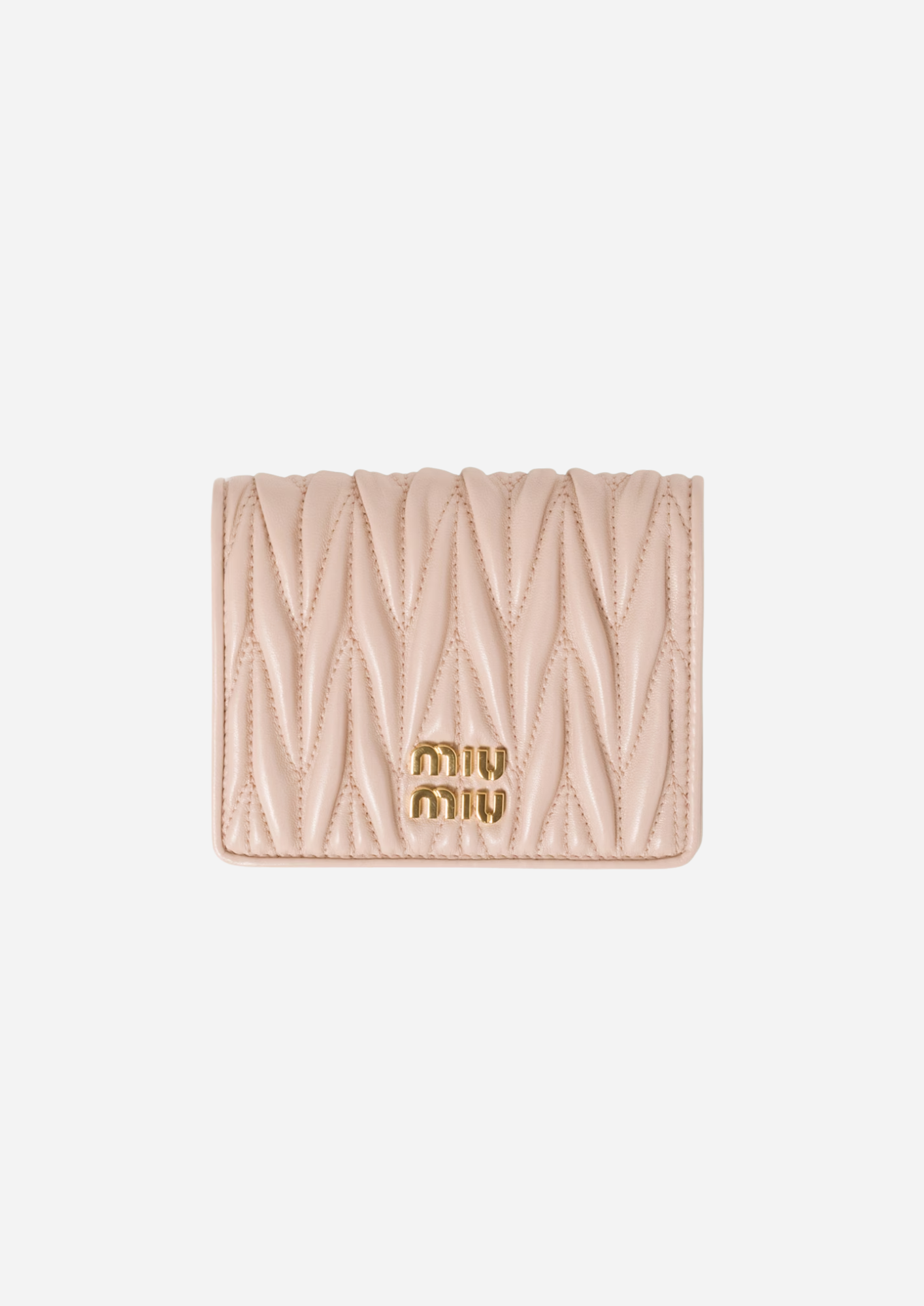 MIU MIU KLEINES PORTEMONNAIE AUS MATELASSÉ NAPPA IN ROSÉ