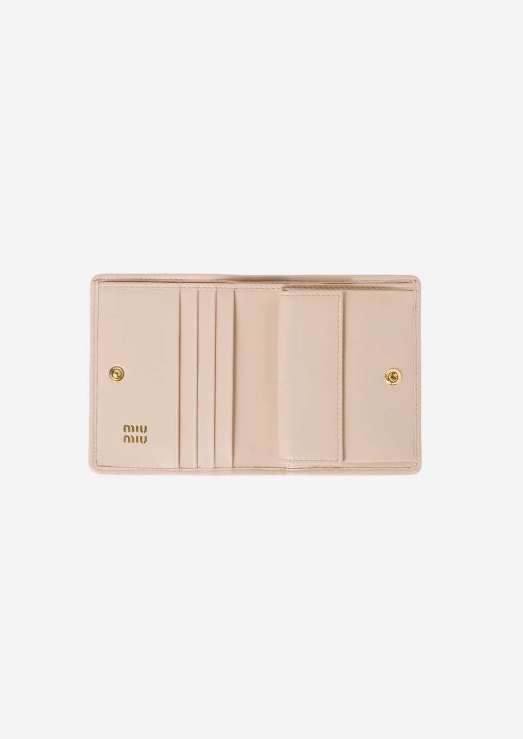 MIU MIU KLEINES PORTEMONNAIE AUS MATELASSÉ NAPPA IN ROSÉ