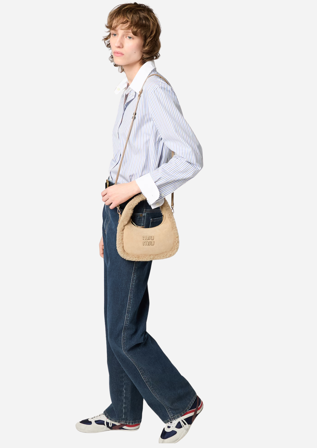 MIU MIU HOBO WANDER AUS SANDFARBENEM LAMMFELL