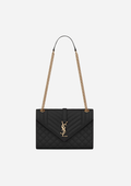 SAINT LAURENT MEDIUM ENVELOPE BAG IN GRAIN DE POUDRE QUILTED LEATHER