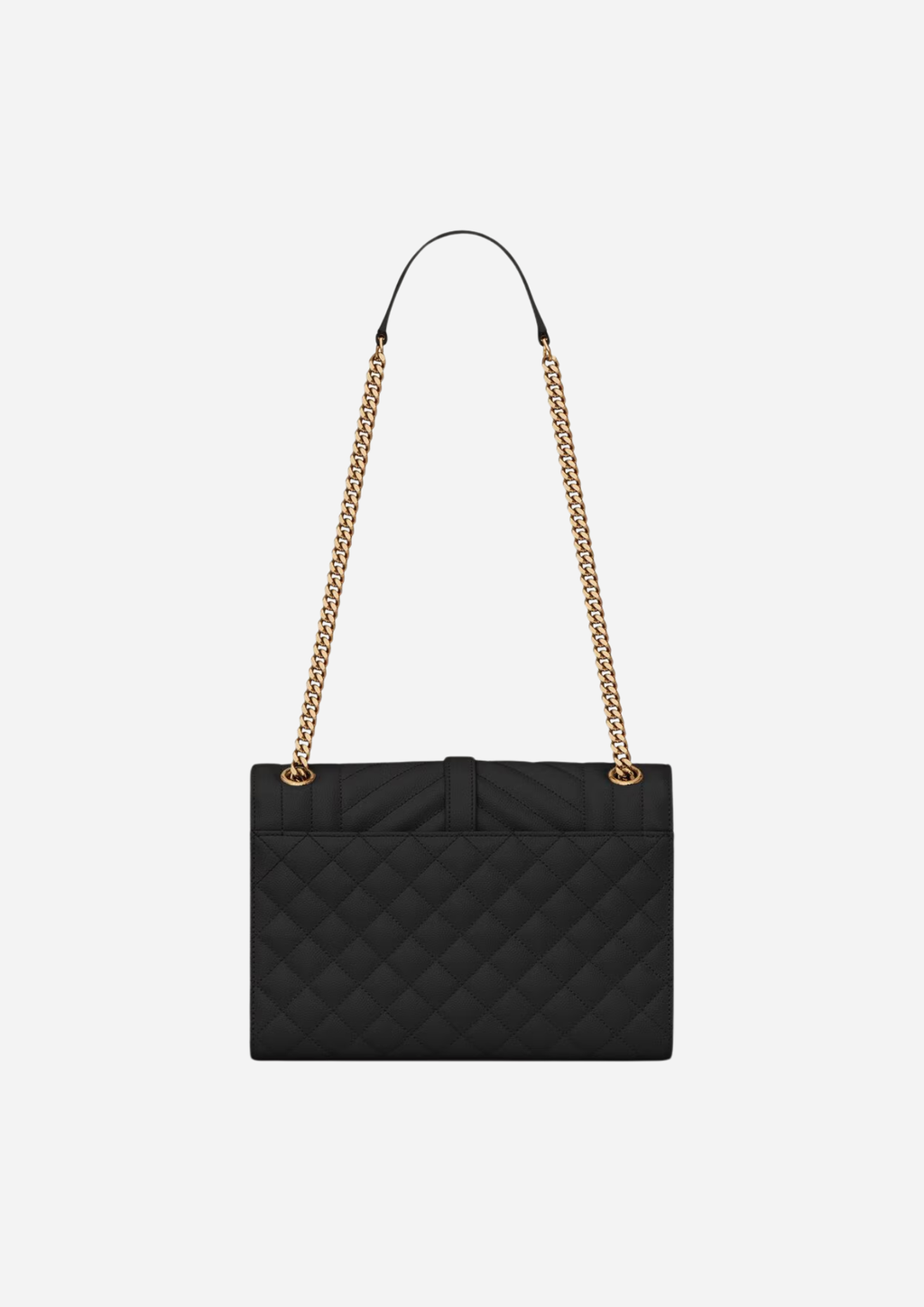 SAINT LAURENT MEDIUM ENVELOPE BAG IN GRAIN DE POUDRE QUILTED LEATHER