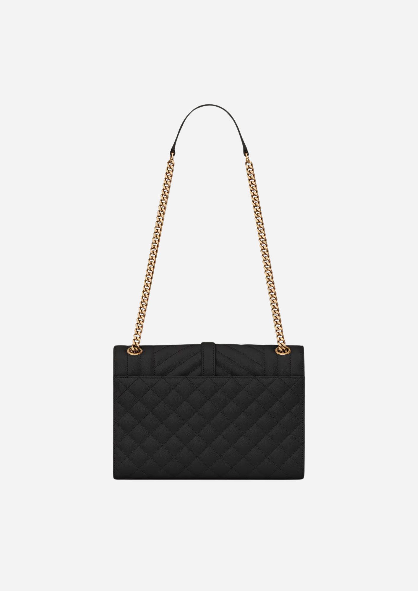 SAINT LAURENT MEDIUM ENVELOPE BAG IN GRAIN DE POUDRE QUILTED LEATHER