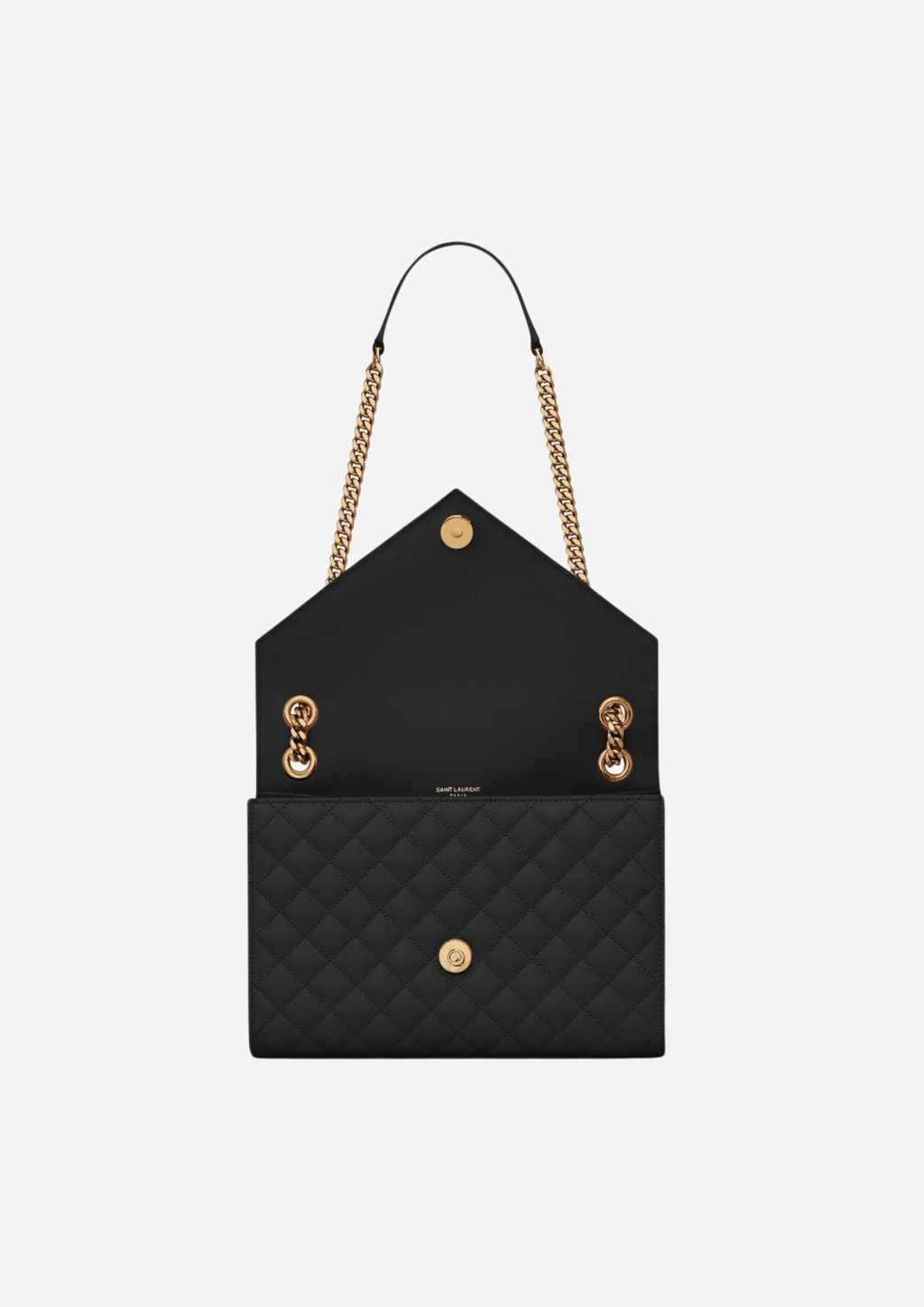SAINT LAURENT MEDIUM ENVELOPE BAG IN GRAIN DE POUDRE QUILTED LEATHER