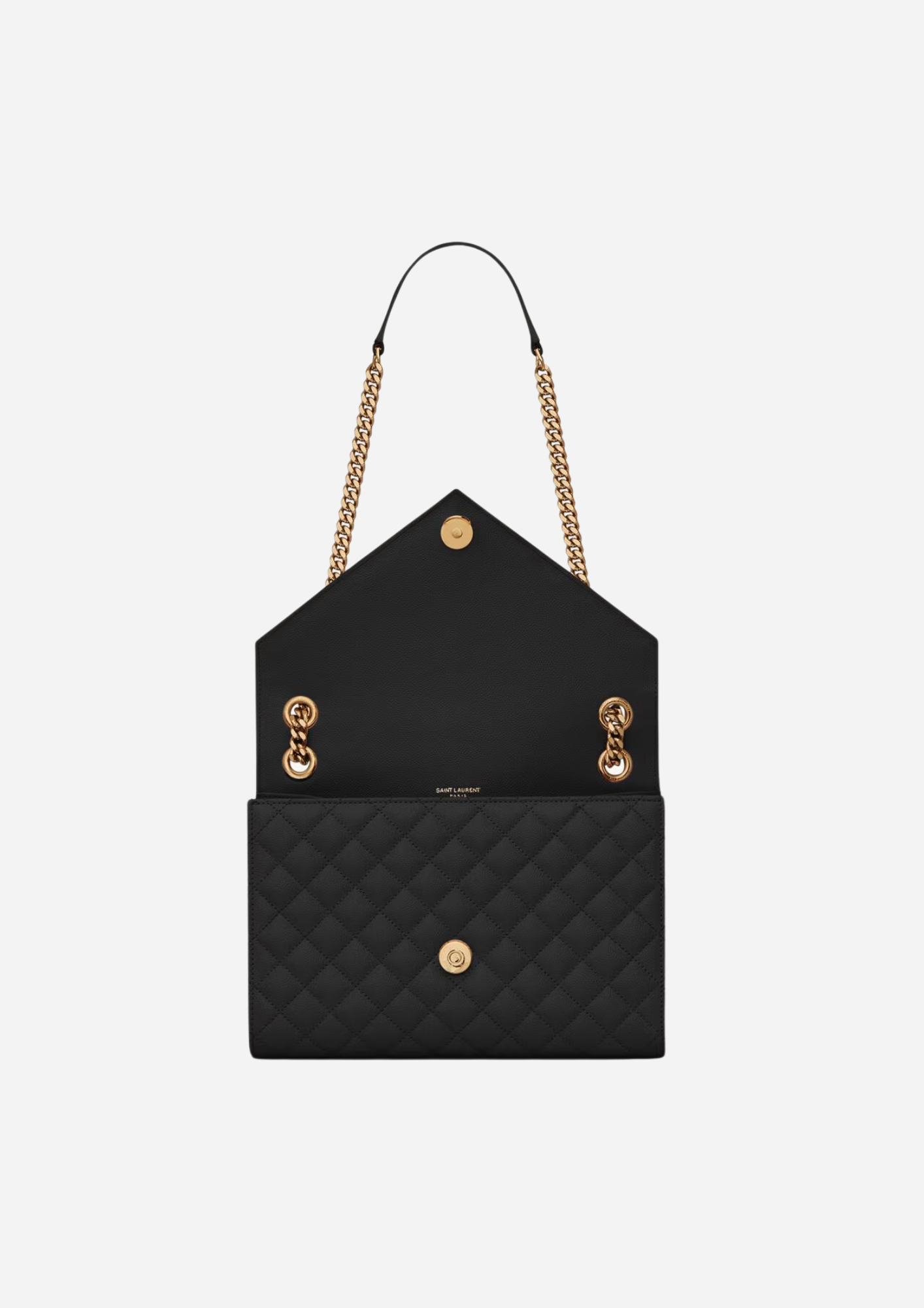 SAINT LAURENT MEDIUM ENVELOPE BAG IN GRAIN DE POUDRE QUILTED LEATHER