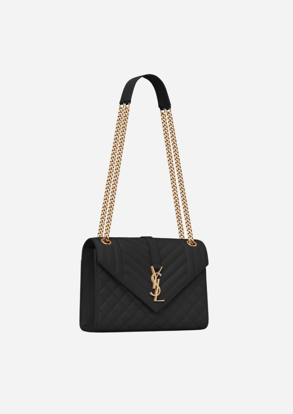 SAINT LAURENT MEDIUM ENVELOPE BAG IN GRAIN DE POUDRE QUILTED LEATHER
