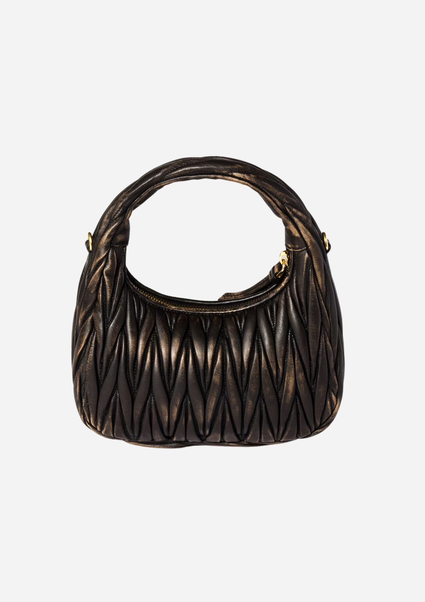 MIU MIU HOBO WANDER KLEIN AUS MATELASSÉ NAPPA IN KAFFEE