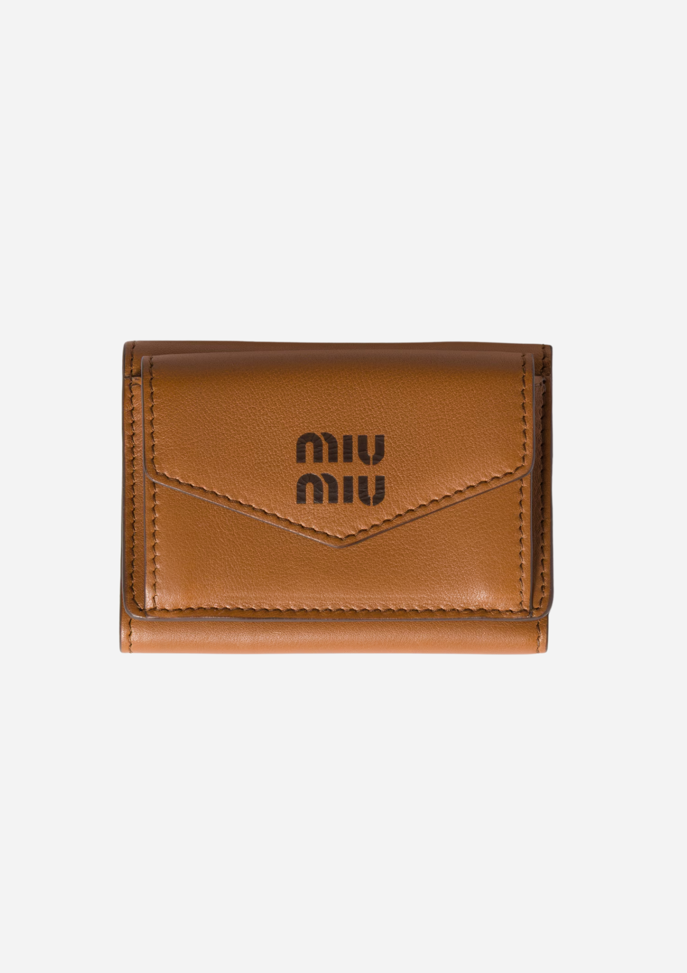 MIU MIU PORTAFOGLIO PICCOLO IN PELLE COGNAC