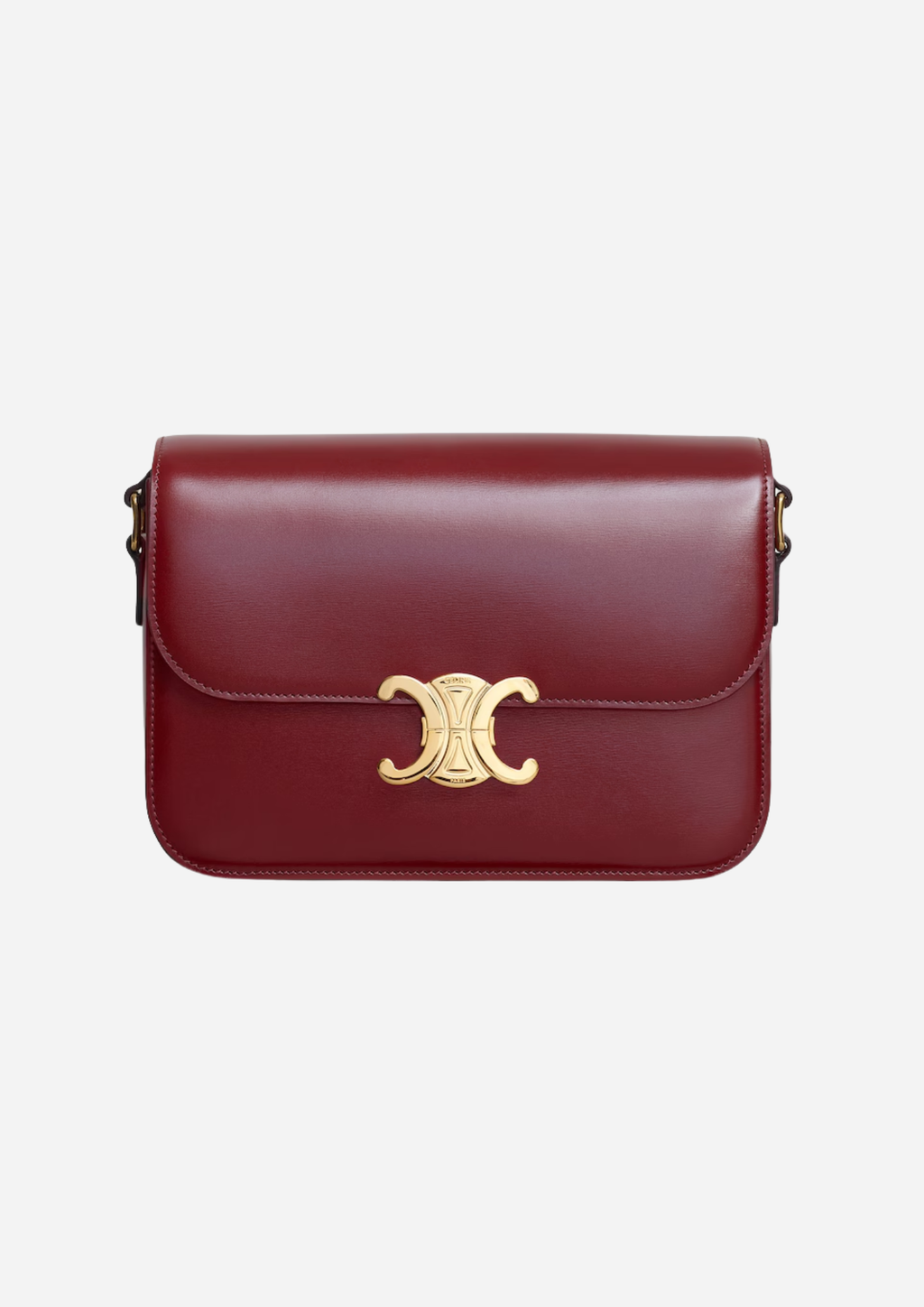 CELINE KLASSISCHE TRIOMPHE TASCHE AUS GLÄNZENDEM KALBSLEDER BORDEAUX