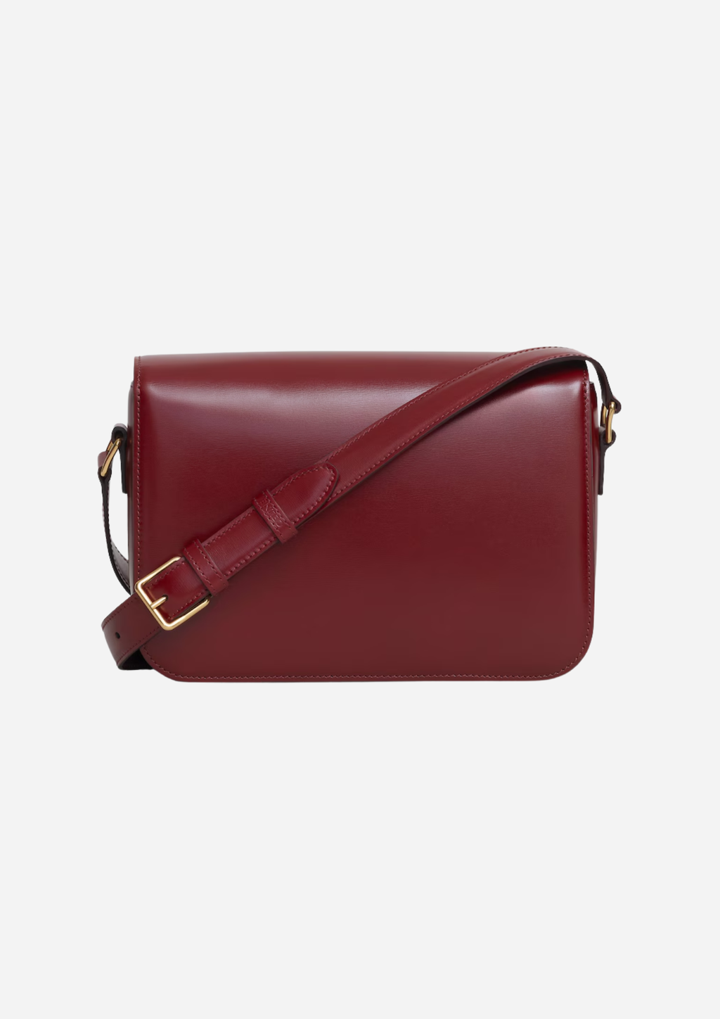 CELINE KLASSISCHE TRIOMPHE TASCHE AUS GLÄNZENDEM KALBSLEDER BORDEAUX