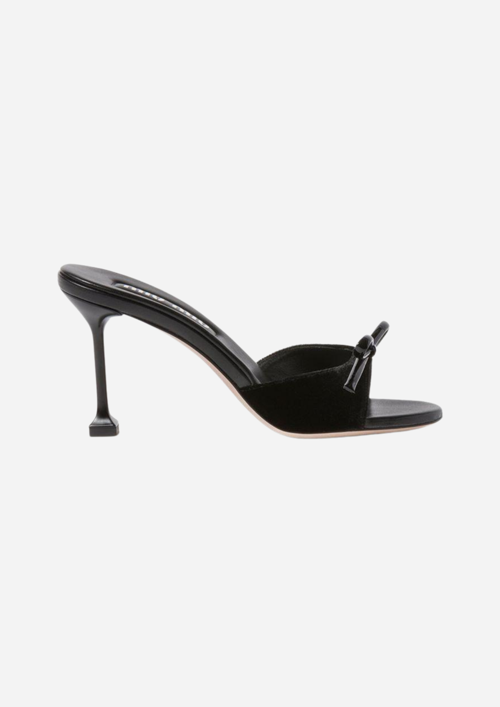 MIU MIU SAMT MULES MIT ABSATZ 85 SCHWARZ