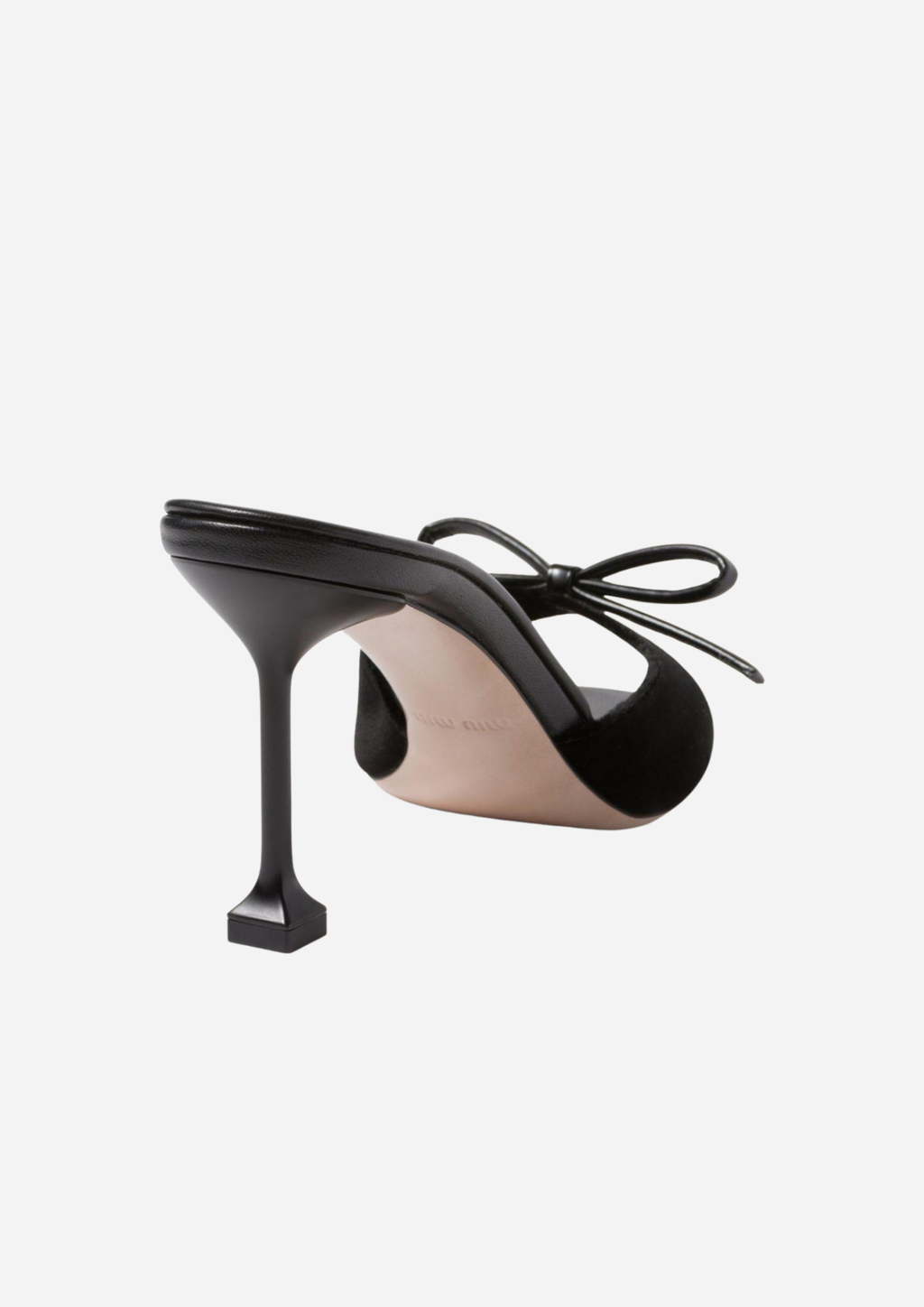 MIU MIU SAMT MULES MIT ABSATZ 85 SCHWARZ